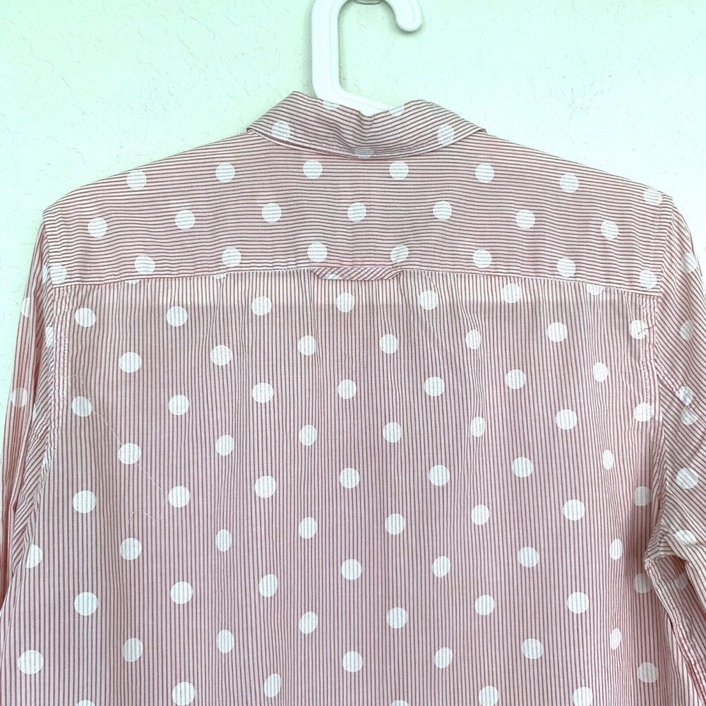 Gap Polka Dot Stripe Boyfriend Button Down Shirt - Picture 7 of 8